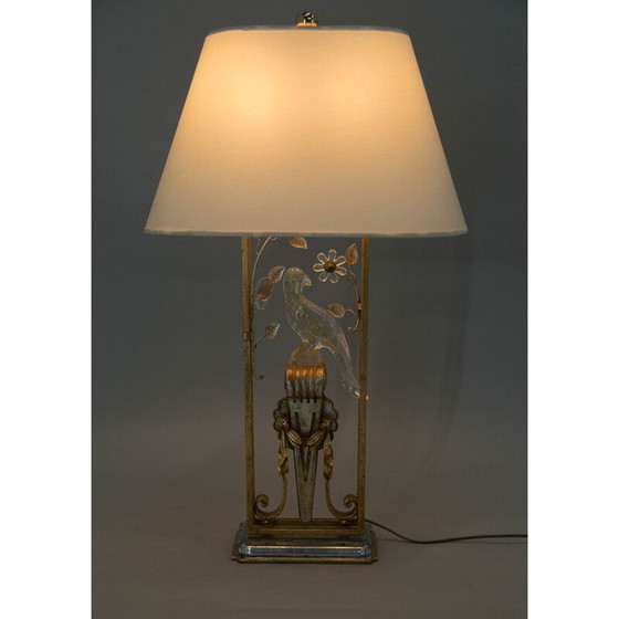 Image 1 of Vintage Kristall-Papagei-Tischlampe, 1970er Jahre