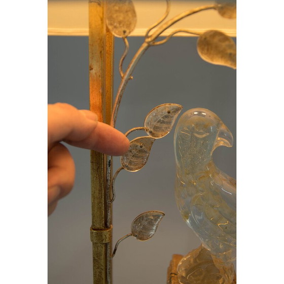 Image 1 of Vintage Kristall-Papagei-Tischlampe, 1970er Jahre