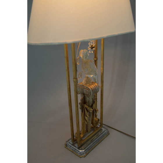 Image 1 of Vintage Kristall-Papagei-Tischlampe, 1970er Jahre