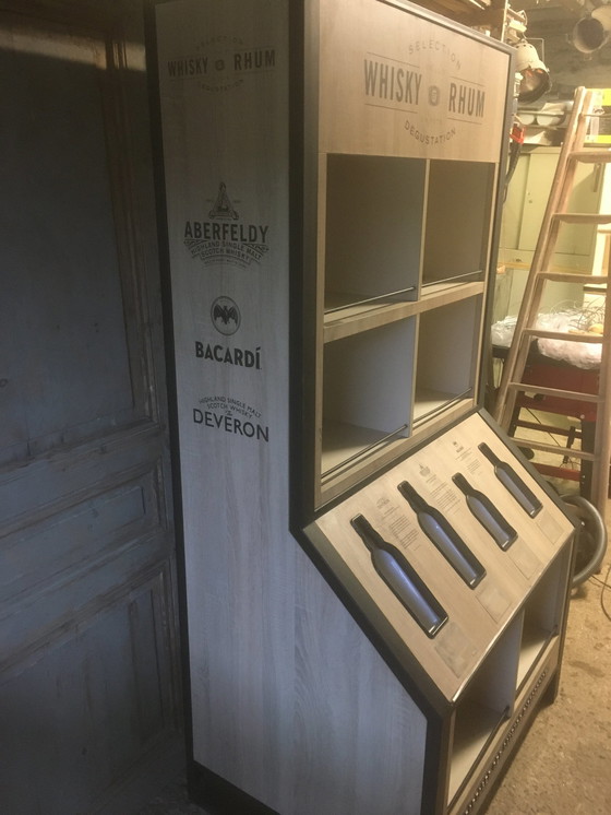 Image 1 of Vintage-Display für Whisky und Rum aus Metall und Melamin