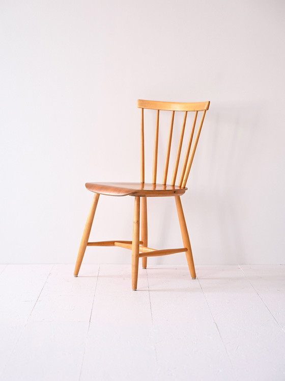 Image 1 of 1960S skandinavischen Pinnstolar Stuhl - Vintage Teak & Birke Holz - Mid-Century Modern Design