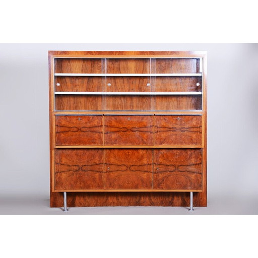 Anrichte aus Nussbaumholz im Art-Déco-Stil, Tschechoslowakei 1930