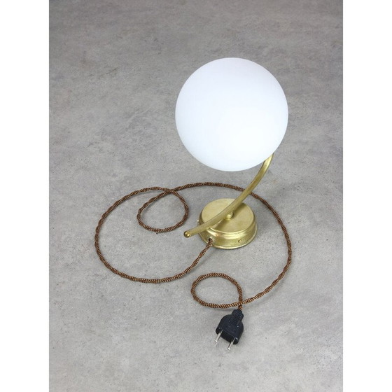 Image 1 of Wandlampe aus Messing und Opalin, Italien