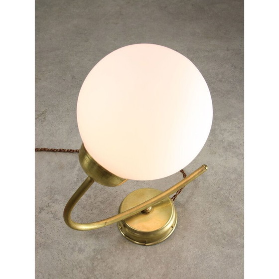 Image 1 of Wandlampe aus Messing und Opalin, Italien