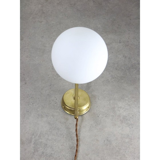 Image 1 of Wandlampe aus Messing und Opalin, Italien