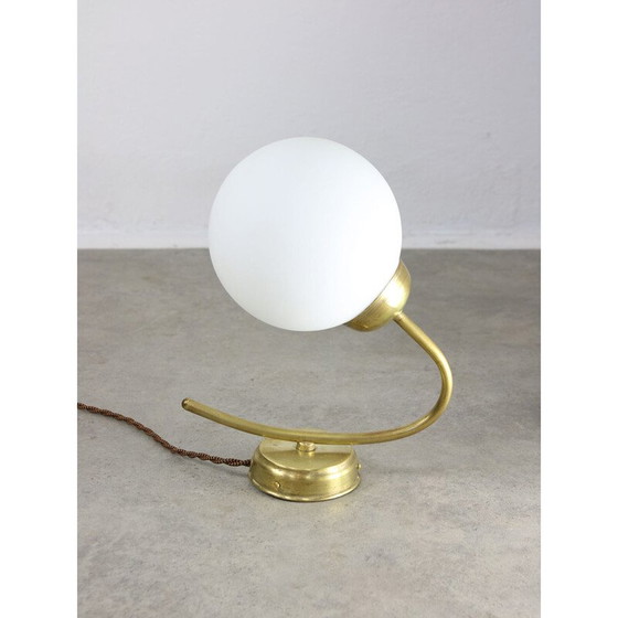 Image 1 of Wandlampe aus Messing und Opalin, Italien