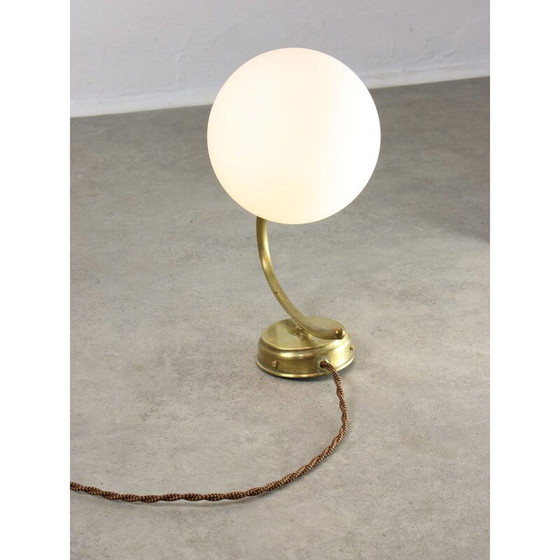 Image 1 of Wandlampe aus Messing und Opalin, Italien