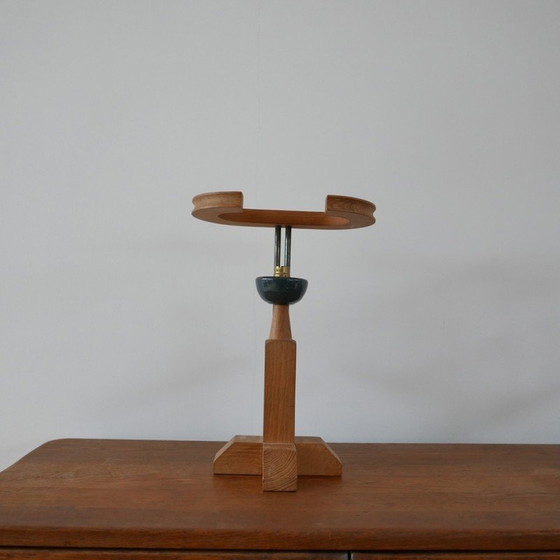 Image 1 of Vintage Tischlampen aus Eiche und Keramik von Guillerme et Chambron, Frankreich 1960