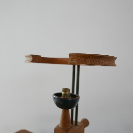 Image 1 of Vintage Tischlampen aus Eiche und Keramik von Guillerme et Chambron, Frankreich 1960