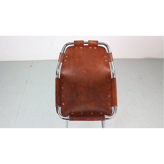 Image 1 of Vintage-Barhocker aus Leder, Frankreich 1960