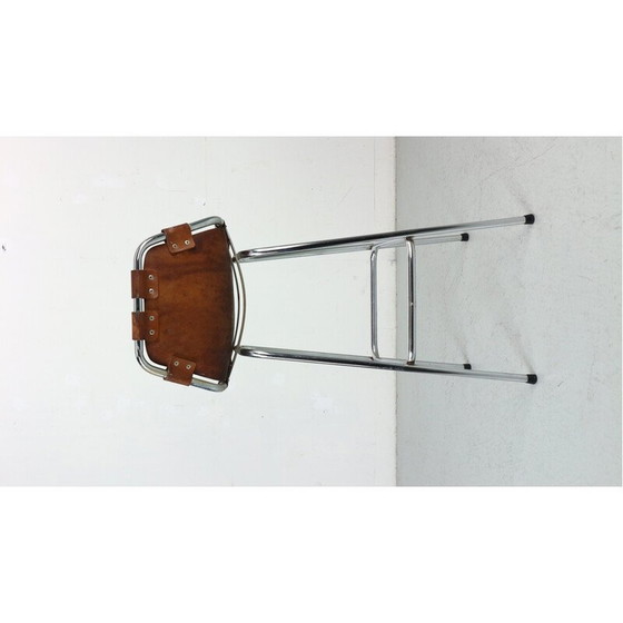 Image 1 of Vintage-Barhocker aus Leder, Frankreich 1960