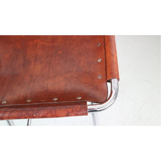 Image 1 of Vintage-Barhocker aus Leder, Frankreich 1960