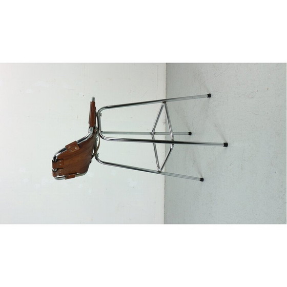 Image 1 of Vintage-Barhocker aus Leder, Frankreich 1960