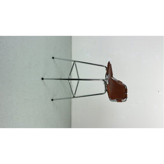 Image 1 of Vintage-Barhocker aus Leder, Frankreich 1960