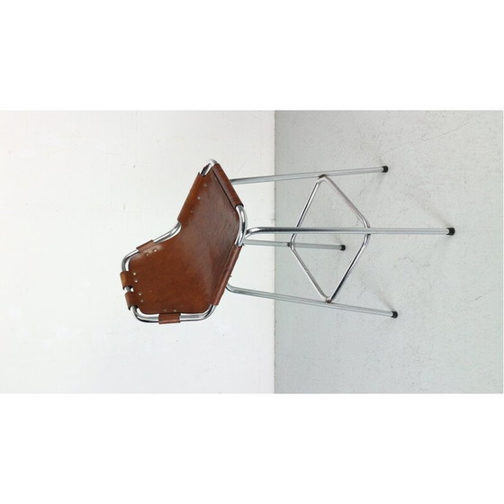 Image 1 of Vintage-Barhocker aus Leder, Frankreich 1960