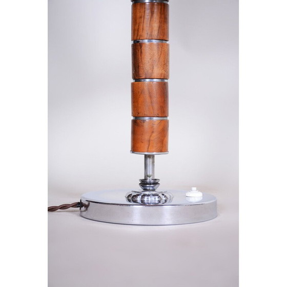 Image 1 of Tischlampe aus Nussbaumholz im Art-Déco-Stil, 1920