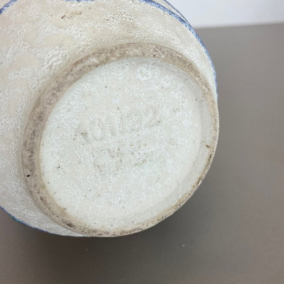 Image 1 of Bunte Vintage Keramik Vase "Streifen und Punkte" für Jasba Keramik, Deutschland 1950er Jahre