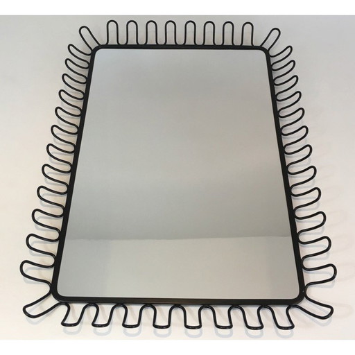 Schwarz lackierter Metallspiegel im Vintage-Look