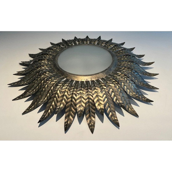 Image 1 of Soleil vintage versilberte Deckenleuchte, 1970