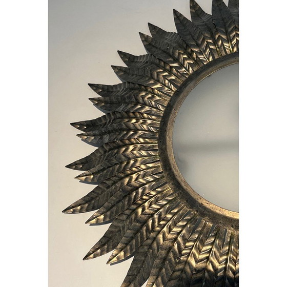 Image 1 of Soleil vintage versilberte Deckenleuchte, 1970