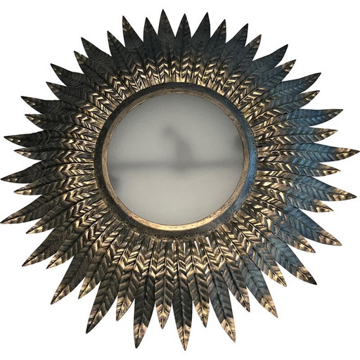 Soleil vintage versilberte Deckenleuchte, 1970