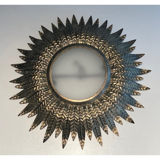 Image 1 of Soleil vintage versilberte Deckenleuchte, 1970