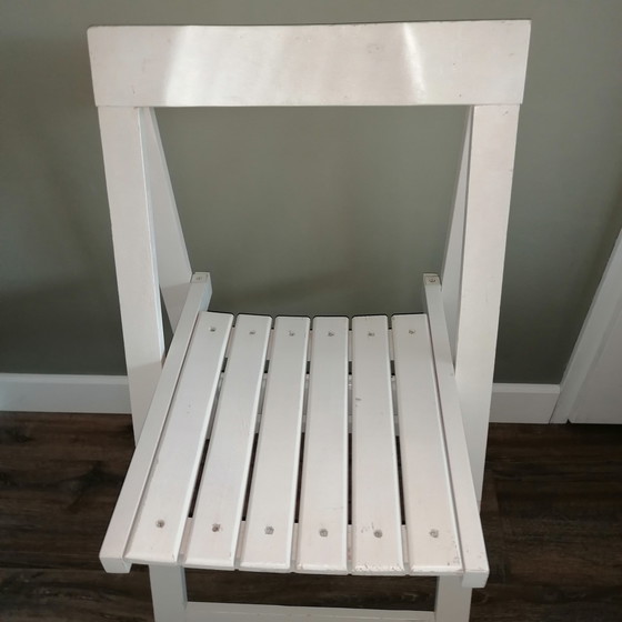 Image 1 of Designer Klappstuhl weiß Aldo Jacober für Alberto Bazzani