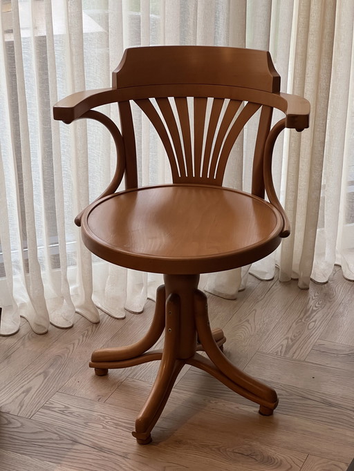 Vintage Thonet Attr. Bent Wood Captain Bürostuhl