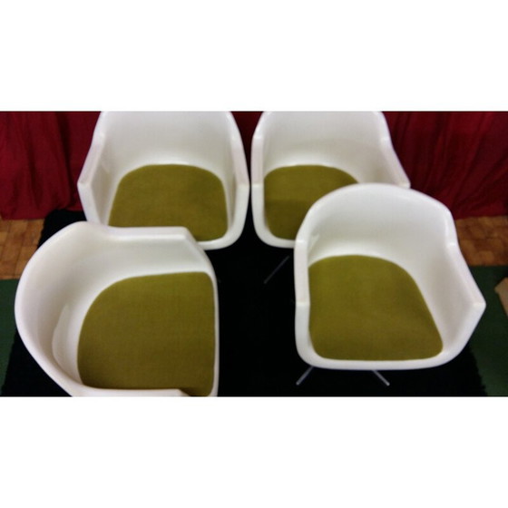 Image 1 of Satz von 4 Sesseln aus Kunststoff und Stoff von Albert Jacob für Grosfillex, 1970