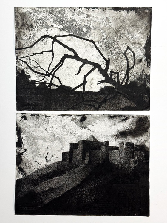 Image 1 of Ein Schloss und die Äste (Diptychon) - Eugene Eechaut (1928-2019)