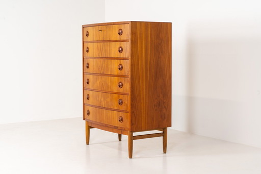 Bow Front Chest of Drawers Kai Kristiansen (Dänemark, 1960er Jahre).