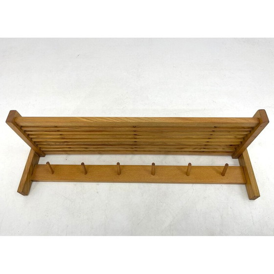 Image 1 of Mid Century Holzgarderobe mit klappbarem Regal, Tschechoslowakei