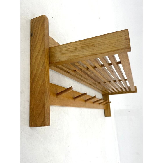 Image 1 of Mid Century Holzgarderobe mit klappbarem Regal, Tschechoslowakei