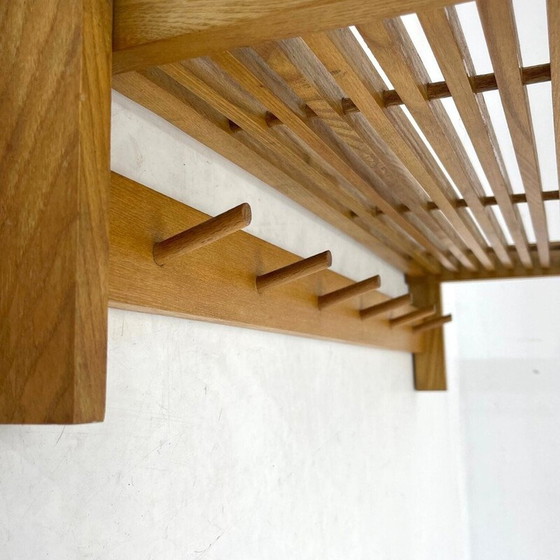 Image 1 of Mid Century Holzgarderobe mit klappbarem Regal, Tschechoslowakei