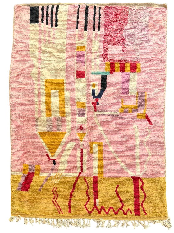 Image 1 of marokkanischer teppich aus rosa wolle