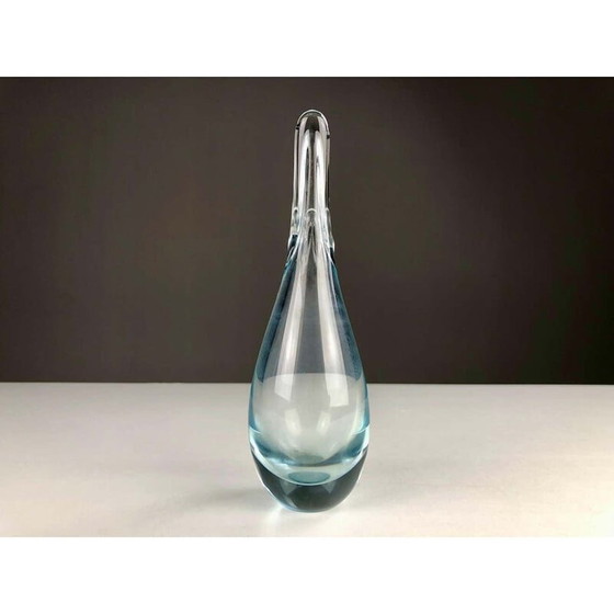 Image 1 of Vintage Vase aus mundgeblasenem Glas von Per Lütken für Holmegaard, Dänemark 1950