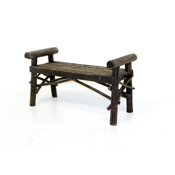 Image 1 of Brutalistische Bank aus Holz, Schweden 1970