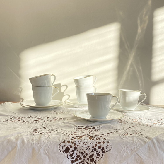 Image 1 of Lot Von 6 Großen Tassen Kaffee Johann Seltman Vohenstraus Bavaria Porzellan Und Vergoldung