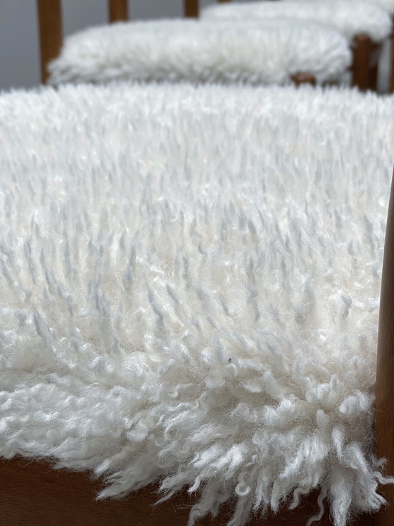 Image 1 of 6x Vintage Buche massiv Holz Esszimmer Stühle