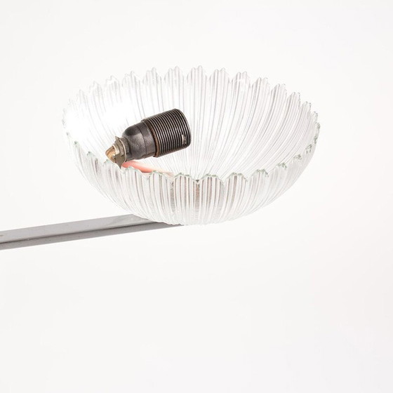 Image 1 of Vintage Deckenleuchte aus Chrom und Glas, Tschechoslowakei 1950