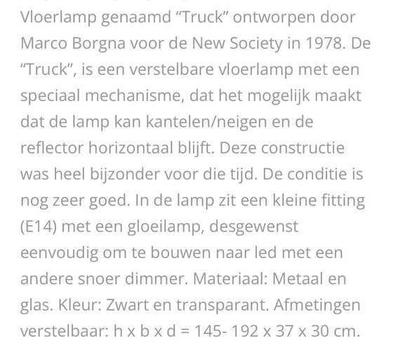 Image 1 of Stehleuchte Truck Marco Borgna