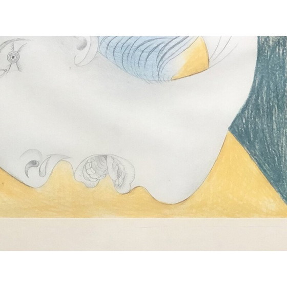 Image 1 of Reproduktion der Vorbereitungszeichnung "Kopf einer Frau" von Picasso für Guernica
