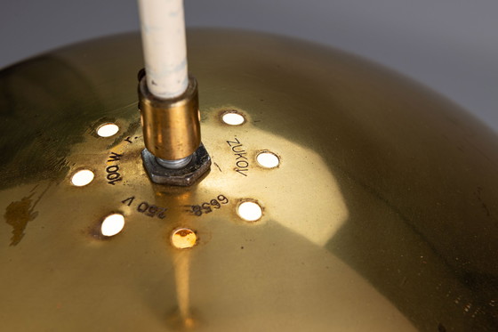 Image 1 of Großer Anhänger aus Messing und graviertem Glas