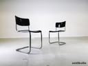 4er Set Thonet Stühle S43 Mart Stam schwarz 1980er