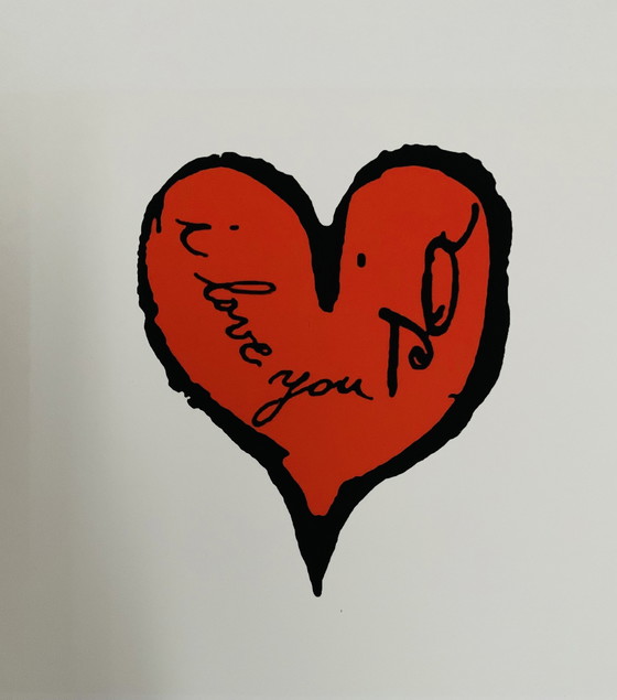 Image 1 of Andy Warhol: "Ich liebe dich so, Triptychon, 1957". Auf der Platte signiert.