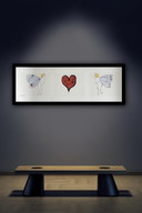 Andy Warhol: "Ich liebe dich so, Triptychon, 1957". Auf der Platte signiert.