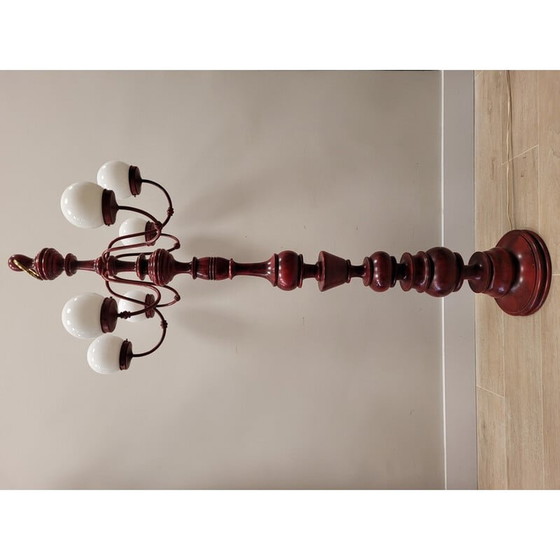 Image 1 of Vintage Stehlampe in rot decapé, Frankreich 1960