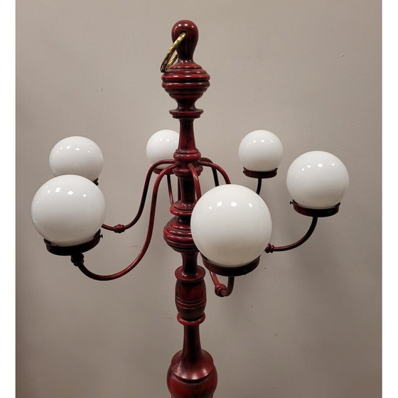 Image 1 of Vintage Stehlampe in rot decapé, Frankreich 1960