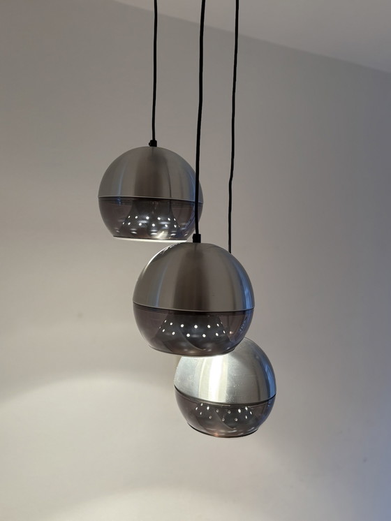 Image 1 of Vintage Dijkstra Cluster Lampe Drei Glühbirnen 1970er