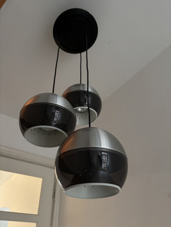 Image 1 of Vintage Dijkstra Cluster Lampe Drei Glühbirnen 1970er